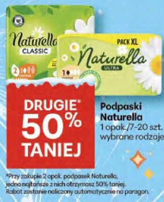 Podpaski Naturella wybrane rodzaje promocja w Delikatesy Centrum