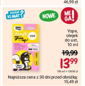Olejek do ust glow up Yope promocja