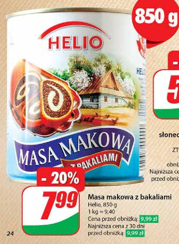 Masa makowa z bakaliami Helio promocja