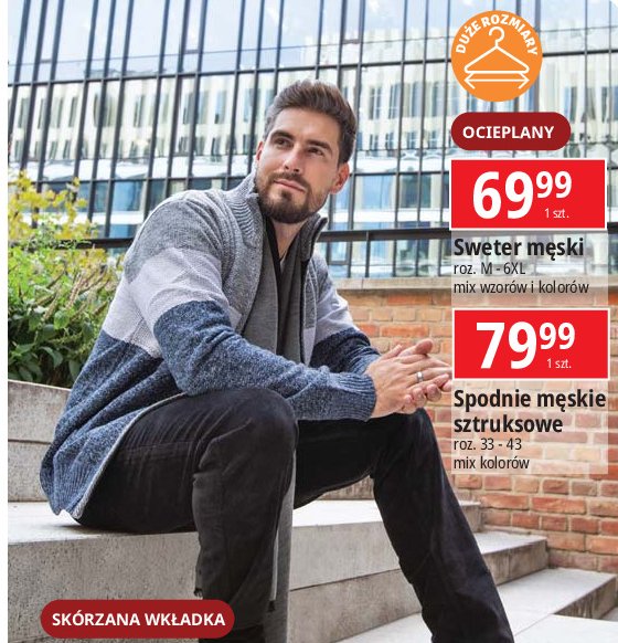 Spodnie męskie sztruksowe promocja