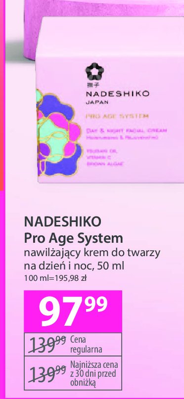 Nawilżający krem do twarzy na dzień i noc Nadeshiko promocja