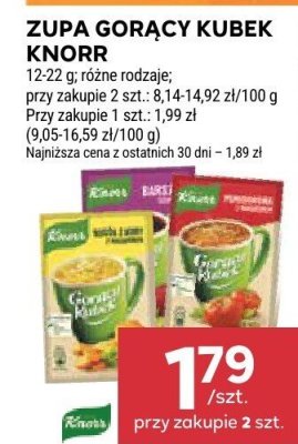 Zupa gorący kubek Knorr różne rodzaje promocja w Stokrotka