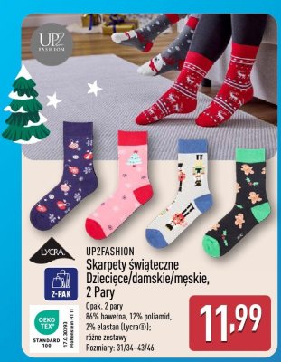 Skarpety świąteczne dziecięce/damskie/męskie, 2 pary promocja w Aldi