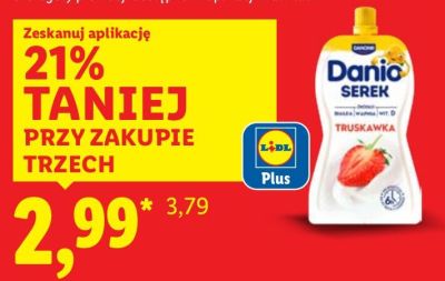 Danio w saszetce Danone różne rodzaje promocja w Lidl