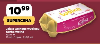 Jaja z wolnego wybiegu Kurka Wolna rozm. M promocja w Netto