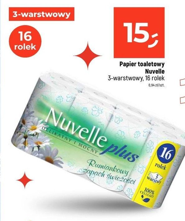 Papier toaletowy rumiankowy Nuvelle plus promocja w Dealz