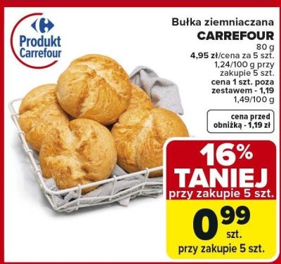 Bułka ziemniaczana  promocja w Carrefour Market
