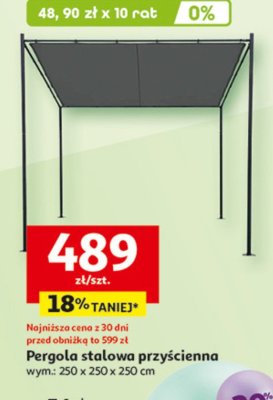 Pergola przyścienna 250 x 250 x 250 cm stalowa promocja