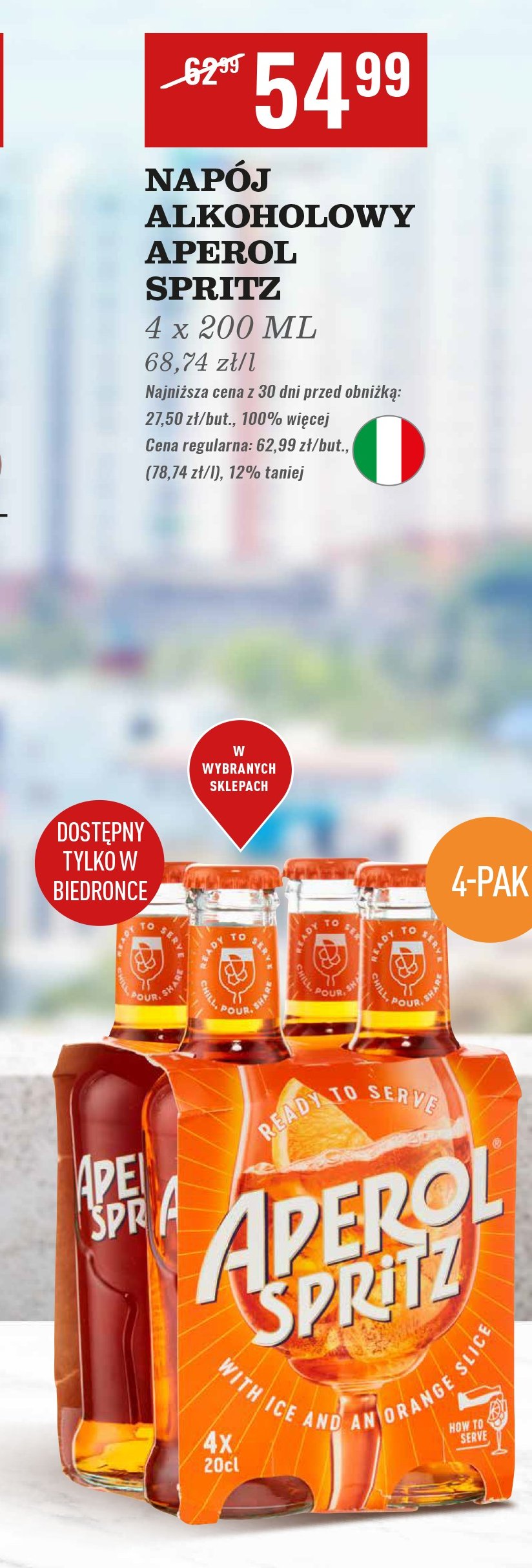 Drink Aperol spritz promocja w Biedronka