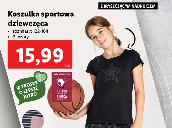 Koszulka sportowa dziewczęca 122-164 promocja
