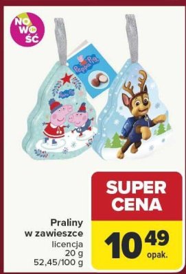 Praliny w zawieszce licencja promocja w Carrefour