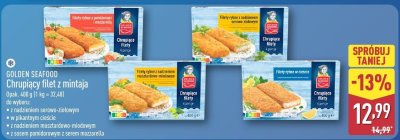 Chrupiący filet z mintaja Golden Seafood w pikantnym cieście promocja w Aldi