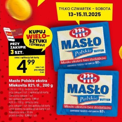 Masło Polskie ekstra Mlekovita 82% tł., 200 g promocja w Twój Market