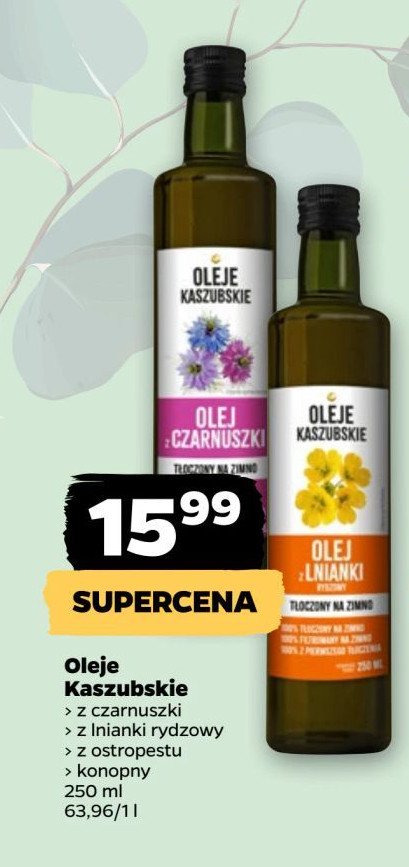 Olej z czarnuszki Oliwia kaszubska promocja w Netto