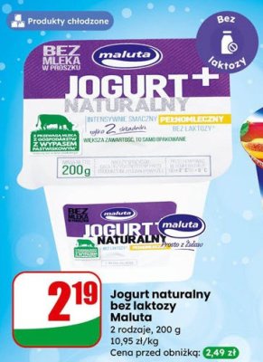 Jogurt naturalny bez laktozy  promocja w Dino