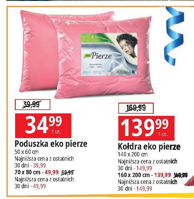 Poduszka eko pierze 50 x 60 cm Amw promocja