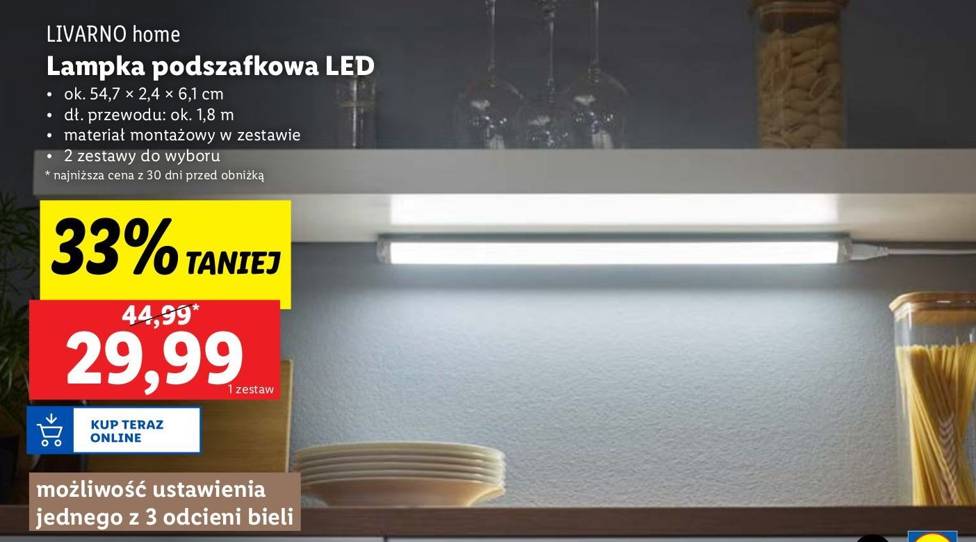 Lampka podszafkowa led LIVARNO HOME promocja