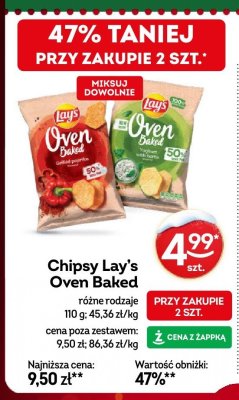 Chipsy Lay's Oven Baked różne rodzaje promocja w Żabka