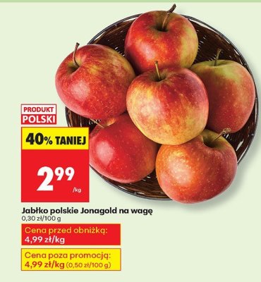 Jabłka polskie Jonagold promocja w Biedronka