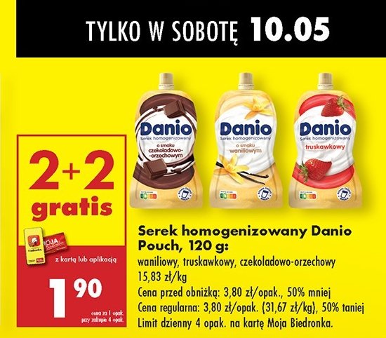 Serek wanilia saszetka Danone danio promocja w Biedronka