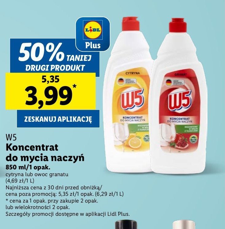 Koncentrat do mycia naczyń owoc granatu W5 promocja