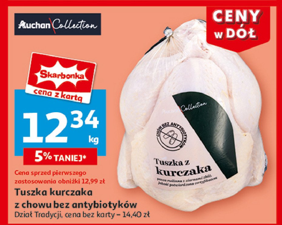 Tuszka z kurczaka z chowu bez antybiotyków AUCHAN COLLECTION promocja