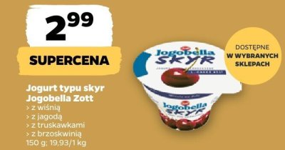 Jogurt typu skyr Jogobella z brzoskwinią promocja w Netto