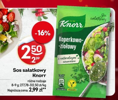 Sos sałatkowy Knorr różne rodzaje promocja w Żabka