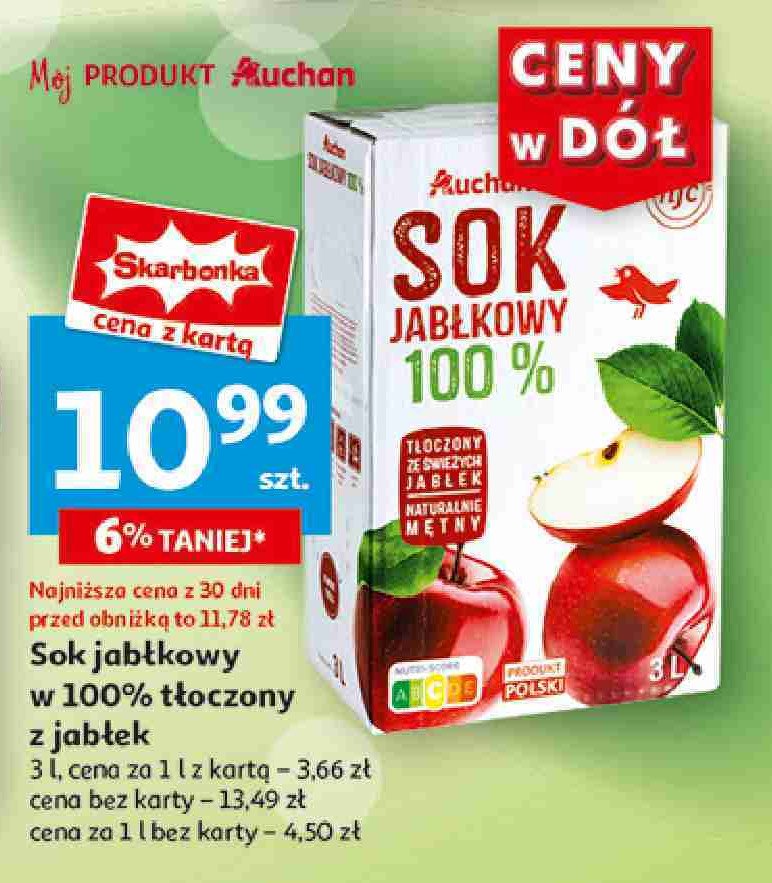 Sok jabłkowy 100% Auchan promocja