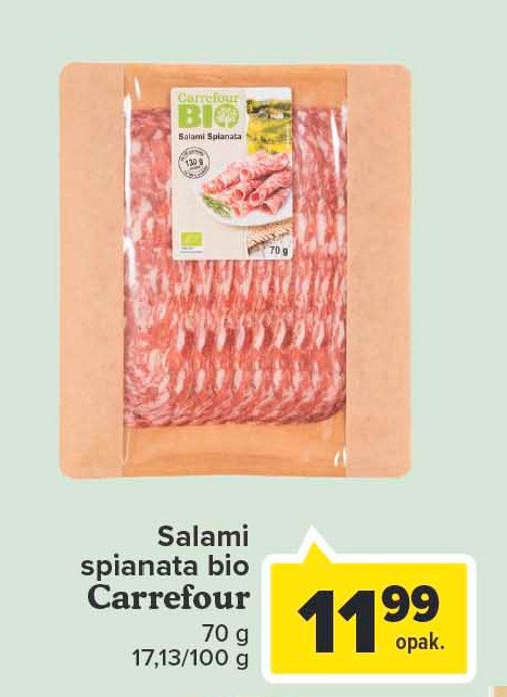 Salami spianata Carrefour bio promocja