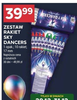 Fajerwerki zestaw rakiet Sky Dancers promocja w Stokrotka