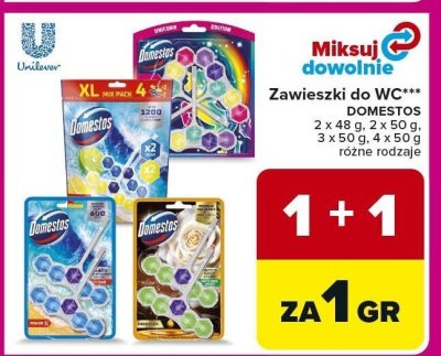 Zawieszki do WC Domestos różne rodzaje promocja w Carrefour