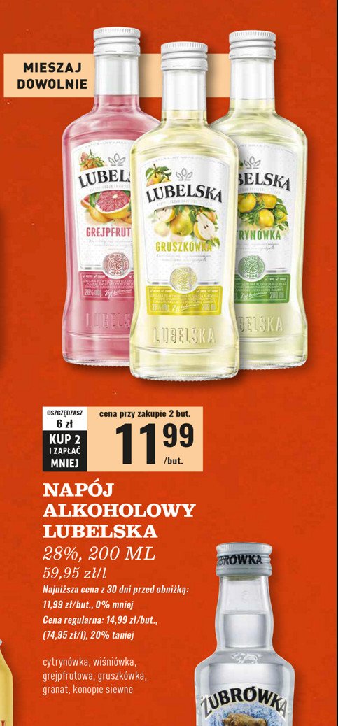 Wódka Lubelska konopie siewne limonka i mięta promocja