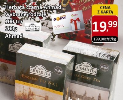 Herbata czarna Ahmad wybrane rodzaje 100 tor, 200g promocja w Market Point