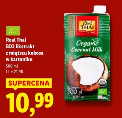 Ekstrakt z miąższu kokosa w kartoniku BIO promocja w Lidl