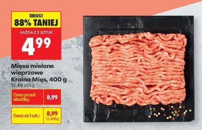 Mięso mielone wieprzowe Kraina Mięs, 400 g promocja w Biedronka