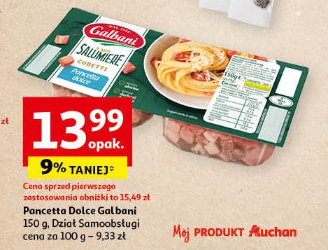 Boczek w kostce pancetta dolce Galbani promocja