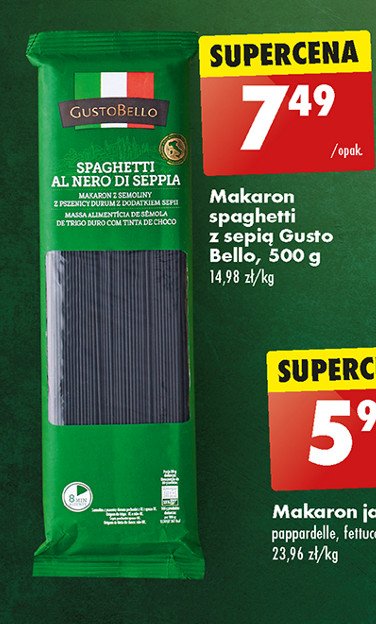 Makaron spaghetti al nero di seppia Gustobello promocja