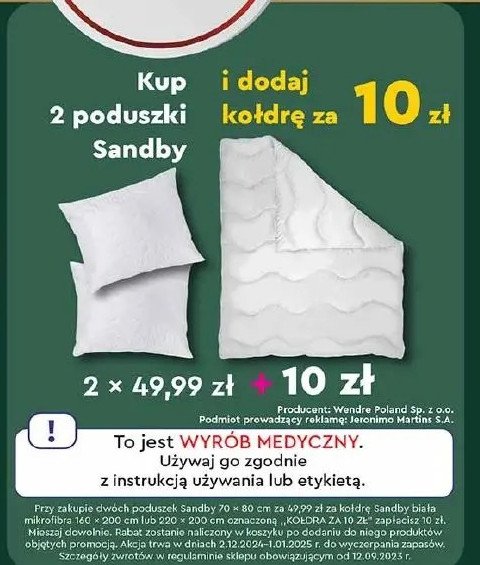 Poduszka sandby promocja w Biedronka