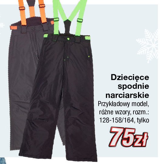 Spodnie dziecięce narciarskie rozm. 128-164 cm promocja
