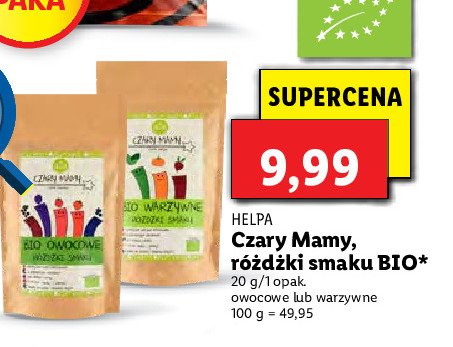 Bio warzywne różdzki smaku Helpa czary mamy promocja