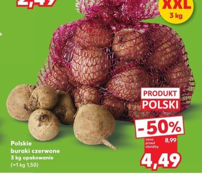 Polskie buraki czerwone 3 kg Kaufland promocja w Kaufland