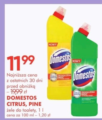 Żele do toalety DOMESTOS CITRUS, PINE promocja w Super-Pharm