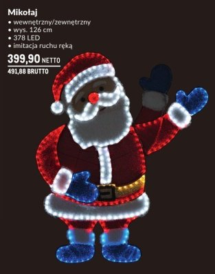 Dekoracja świąteczna Mikołaj wewnętrzny/zewnętrzny promocja w Makro