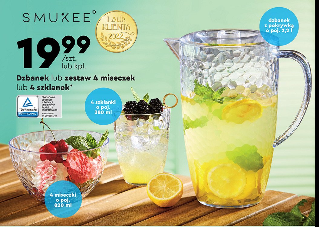 Dzbanek z pokrywk膮 2.2 l Smukee kitchen promocja