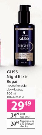 Kuracja do włosów ultimate repair Gliss kur night elixir promocja