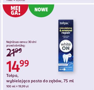 Pasta do zębów white on Tołpa promocja w Rossmann