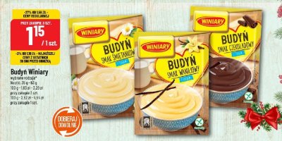 Budyń Winiary wybrane rodzaje śmietanowy, waniliowy, czekoladowy 100 g promocja w POLOmarket