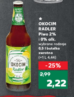 Piwo Okocim radler jabłko z czereśnią 0% promocja