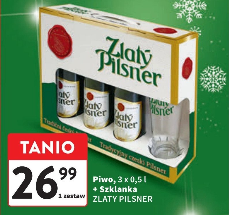 Piwo + szklanka Zlaty pilsner promocja